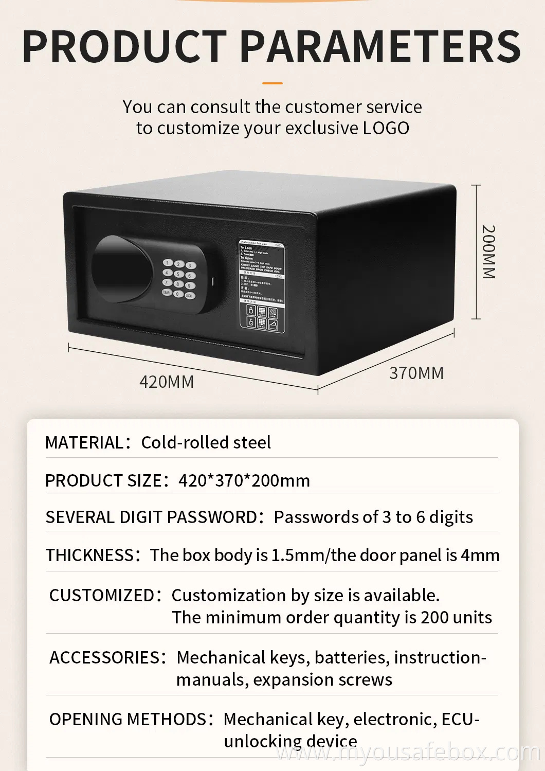 Premium Digital Hotel Safes for Home and Office Security